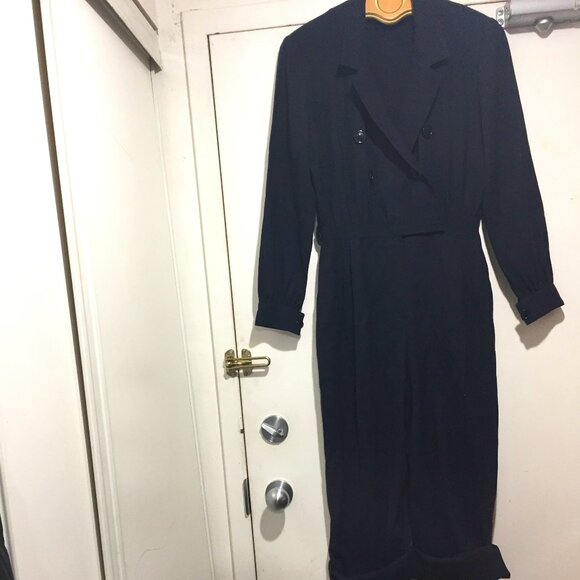 VINTAGE MARY ANN RESTIVO WOOL DOUBLE BREAST JUMPSUITS SIZE 6 - Picture 2 of 11